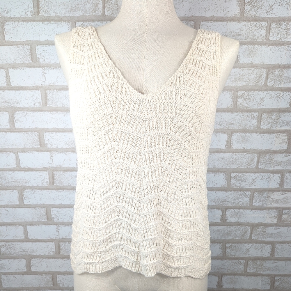 Madewell XXS V Neck Crocheted Sweater Tank Top